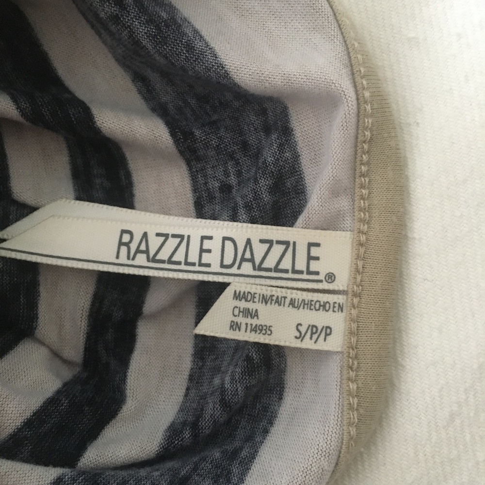 Razzle Dazzle Blue Striped Cut Out Slit Maxi Dress S - Picture 15 of 16